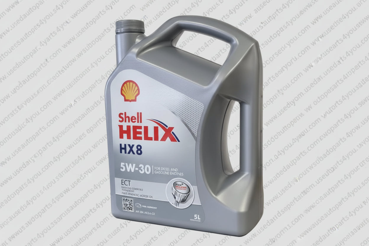 Shell Helix HX8 oil container on a white background
